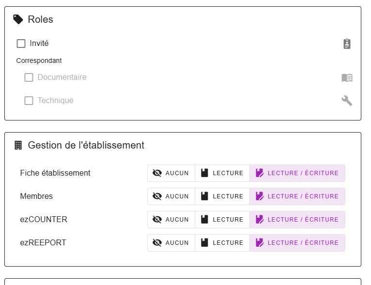 Interface membres