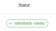 Identifiants valides